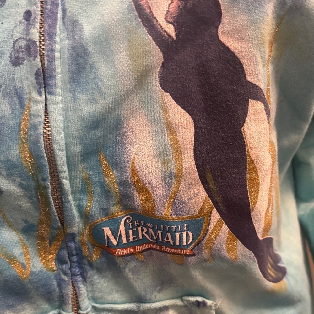 100% Cotton The Little Mermaid Graphic Zip-Up Hoodie size XL - Picture 7 of 7